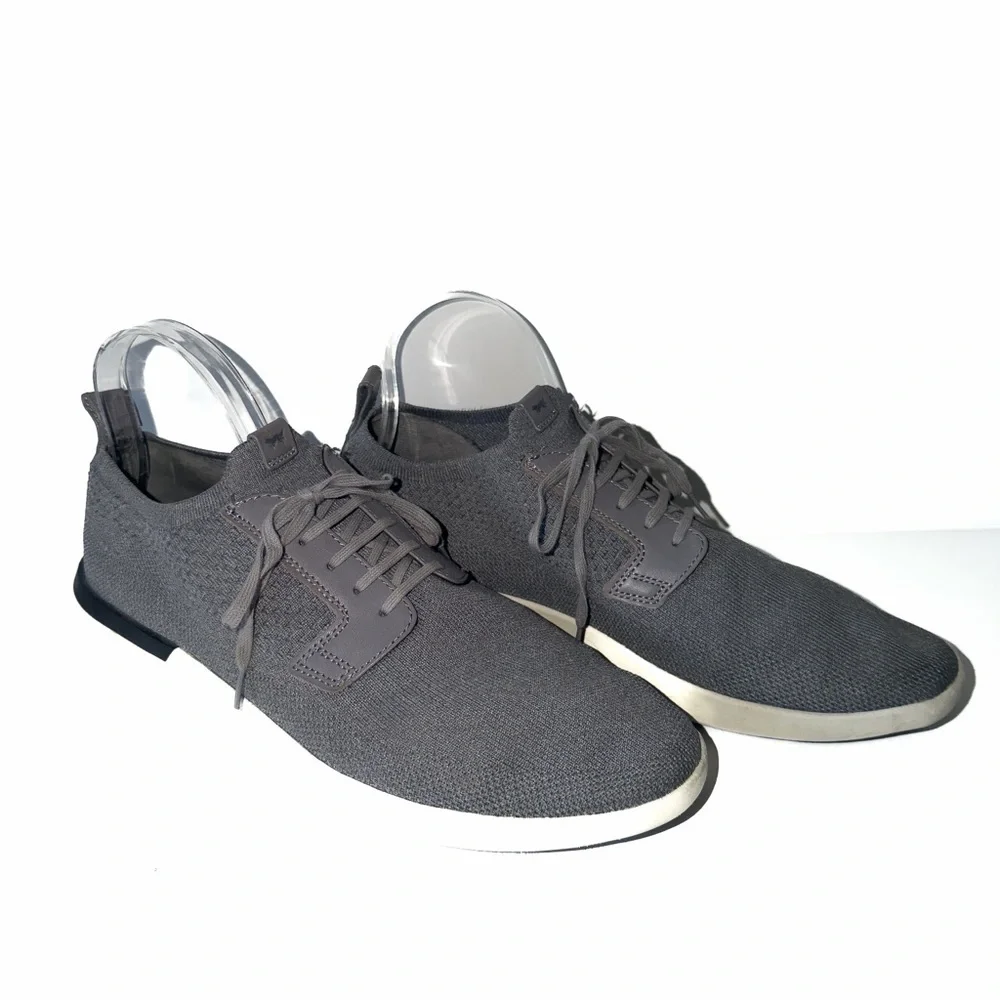 Wolf & Shepard Swift Knit Plain Toe Derby Men's Grey Lace-Up Casual Shoes Sz 11